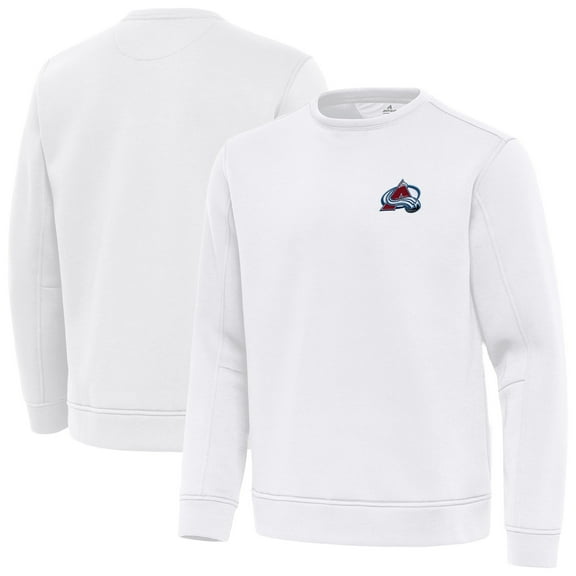 Men's Antigua White Colorado Avalanche Relevant Lightweight Pullover Sweatshirt