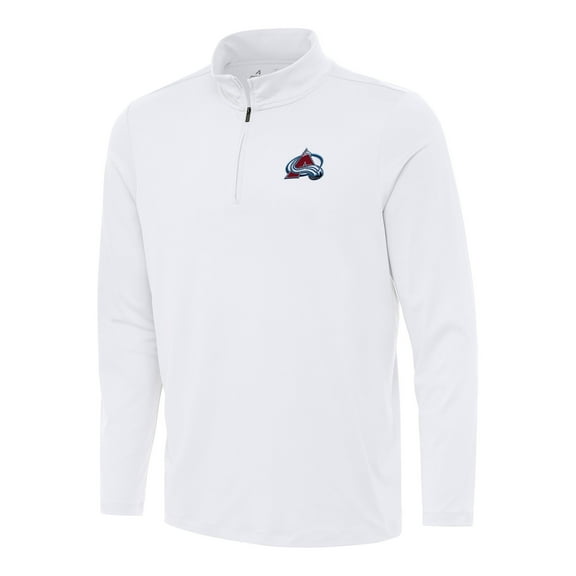 Men's Antigua White Colorado Avalanche Reprocess Quarter-Zip Top
