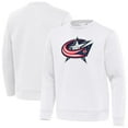 thumbnail image 1 of Men's Antigua White Columbus Blue Jackets Relevant Lightweight Pullover Sweatshirt, 1 of 3
