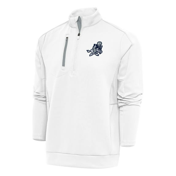 Men's Antigua White Dallas Cowboys Team Logo Throwback Generation Quarter-Zip Pullover Top