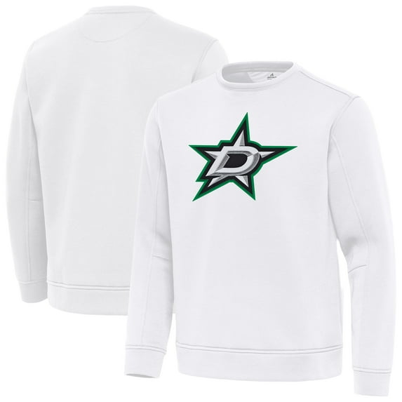 Men's Antigua White Dallas Stars Relevant Lightweight Pullover Sweatshirt