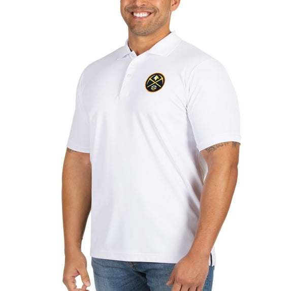 Men's Antigua White Denver Nuggets Big & Tall Legacy Pique Polo
