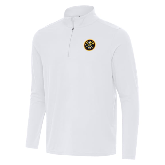 Men's Antigua White Denver Nuggets Intent Quarter-Zip Top
