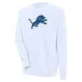 thumbnail image 1 of Men's Antigua  White Detroit Lions Victory Crewneck Pullover Sweatshirt, 1 of 1