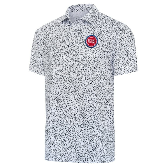 Men's Antigua White Detroit Pistons Motion Polo