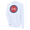 thumbnail image 1 of Men's Antigua  White Detroit Pistons Victory Pullover Sweatshirt, 1 of 1