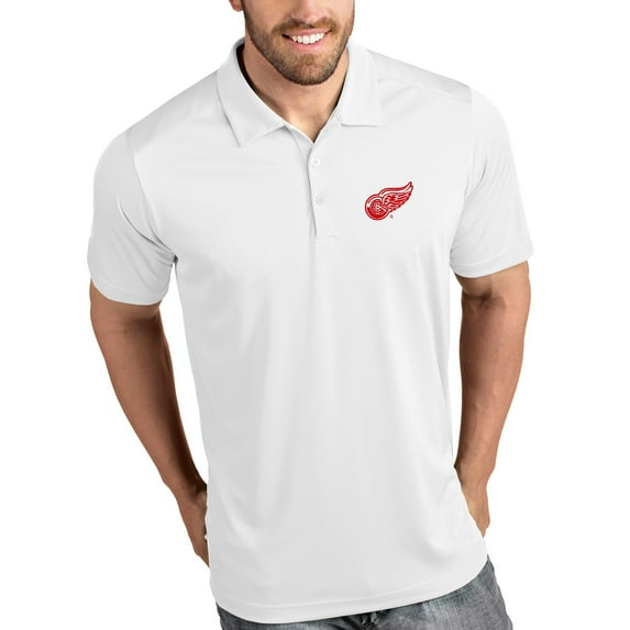 Men's Antigua White Detroit Red Wings Tribute Polo
