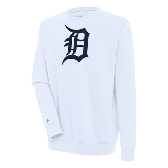 Men's Antigua White Detroit Tigers Victory Pullover Sweatshirt