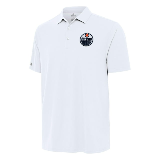 Men's Antigua White Edmonton Oilers Era Polo