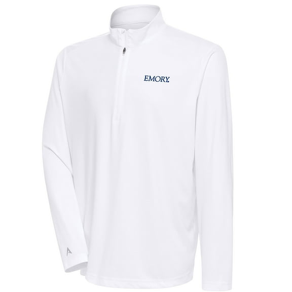 Men's Antigua White Emory Eagles Tribute Quarter-Zip Top