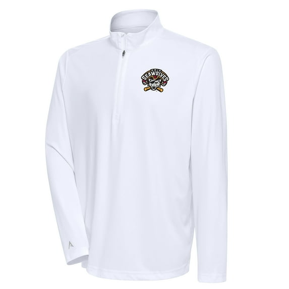 Men's Antigua White Erie SeaWolves Tribute Quarter-Zip Pullover Top