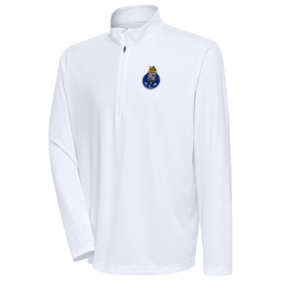 Men's Antigua White FC Porto Statement Quarter-Zip Pullover
