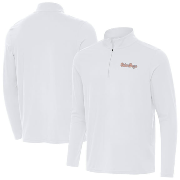 Men's Antigua White Florida Gators GatorBoys Intent Quarter-Zip Pullover