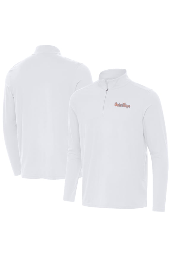 Men's Antigua White Florida Gators GatorBoys Intent Quarter-Zip Pullover