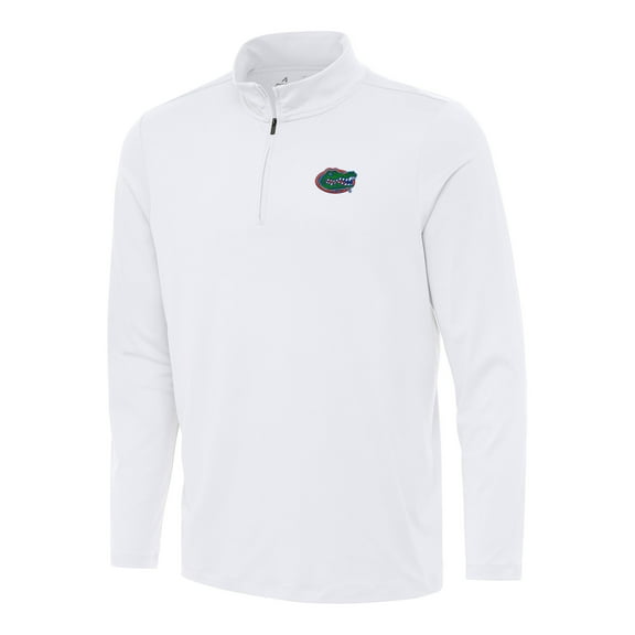 Men's Antigua White Florida Gators Reprocess Quarter-Zip Top