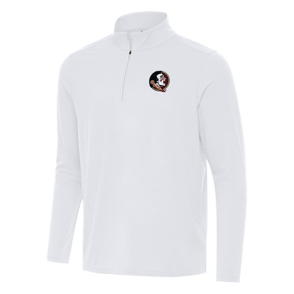 Men's Antigua White Florida State Seminoles Intent Quarter-Zip Top