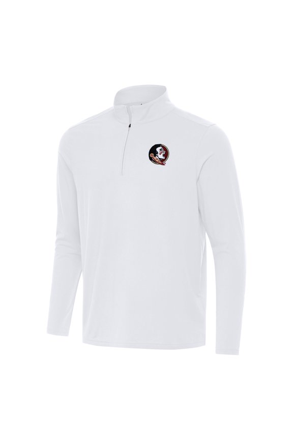 Men's Antigua White Florida State Seminoles Intent Quarter-Zip Top