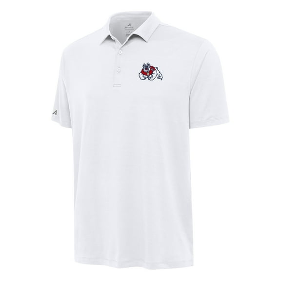 Men's Antigua White Fresno State Bulldogs Reprocess Polo