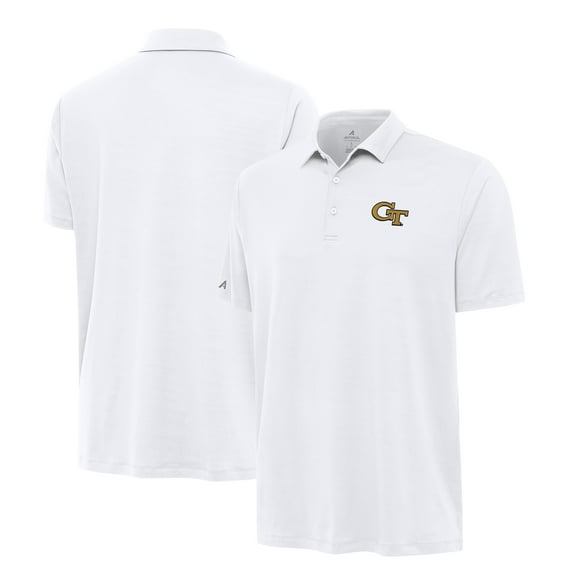 Men's Antigua White Georgia Tech Yellow Jackets Reprocess Polo