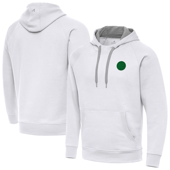 Men's Antigua White Golden State Warriors St. Patrick's Day Victory Raglan Pullover Hoodie