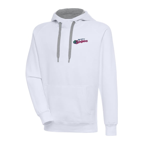 Men's Antigua White Gwinnett Stripers Victory Pullover Hoodie