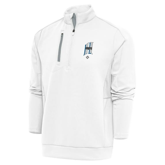 Men's Antigua White Homestead Grays Generation Quarter-Zip Pullover Top