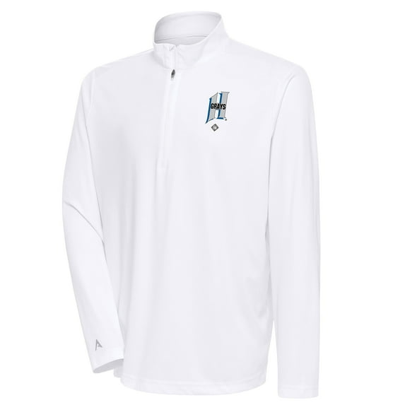 Men's Antigua White Homestead Grays Tribute Quarter-Zip Pullover Top