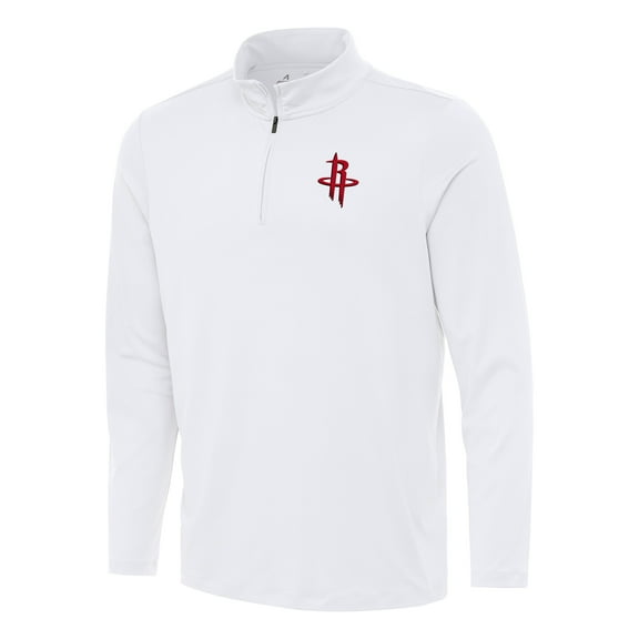 Men's Antigua White Houston Rockets Reprocess Quarter-Zip Top