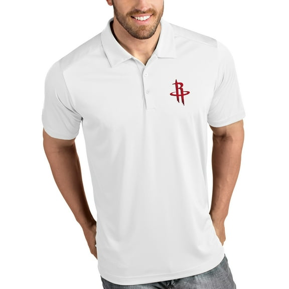 Men's Antigua White Houston Rockets Tribute Polo