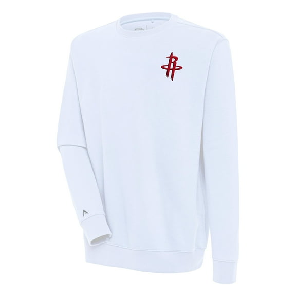 Men's Antigua  White Houston Rockets Victory Pullover Sweatshirt