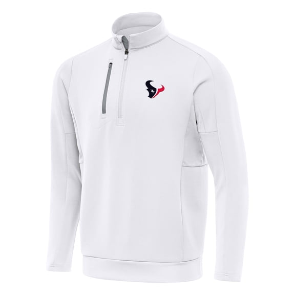 Men's Antigua White Houston Texans Generation Quarter-Zip Pullover Top