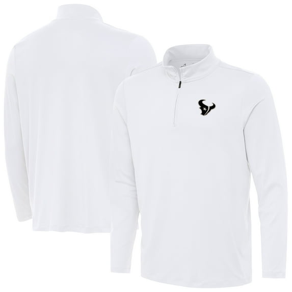 Men's Antigua White Houston Texans Reprocess Quarter-Zip Top
