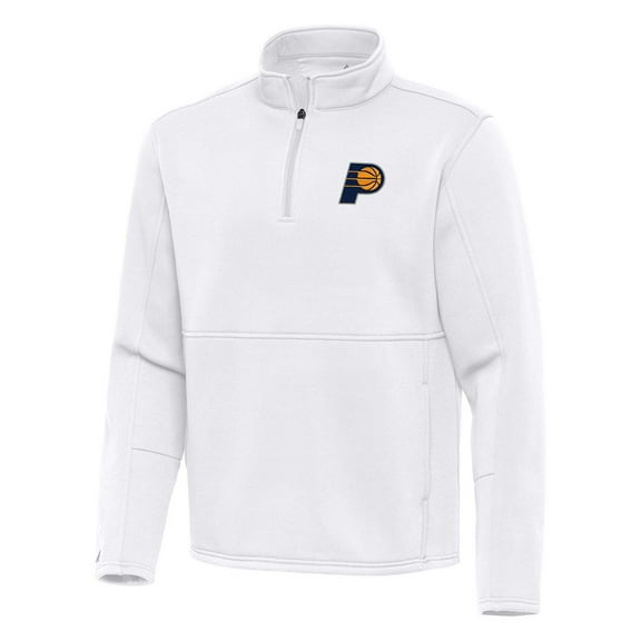 Men's Antigua White Indiana Pacers Twist Quarter-Zip Pullover Top