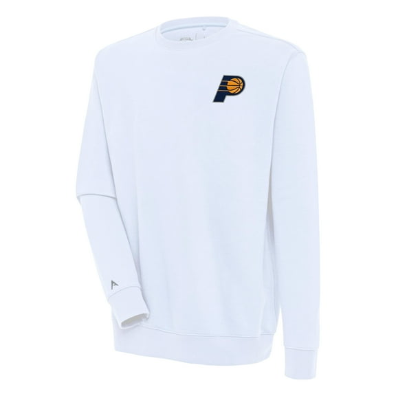 Men's Antigua White Indiana Pacers Victory Pullover Sweatshirt