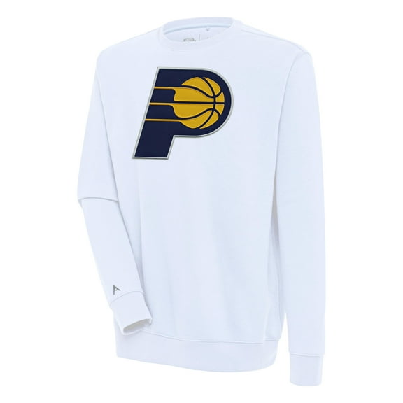 Men's Antigua White Indiana Pacers Victory Pullover Sweatshirt