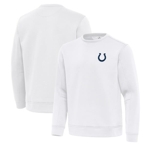 Men's Antigua White Indianapolis Colts Relevant Lightweight Pullover Sweatshirt