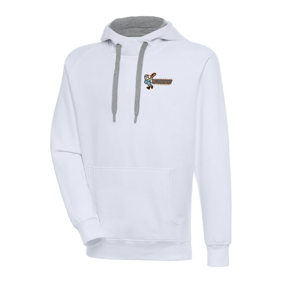 Men's Antigua White Inland Empire 66ers Victory Pullover Hoodie