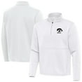 thumbnail image 1 of Men's Antigua White Iowa Hawkeyes Twist Quarter-Zip Jacket, 1 of 3