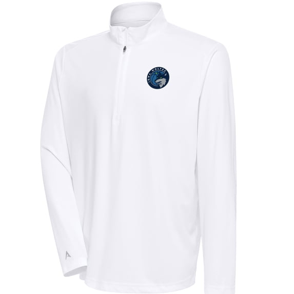 Men's Antigua White Iowa Wolves Tribute Quarter-Zip Pullover Top