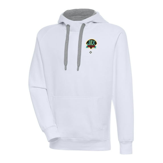 Men's Antigua White Jacksonville Red Caps Victory Pullover Hoodie