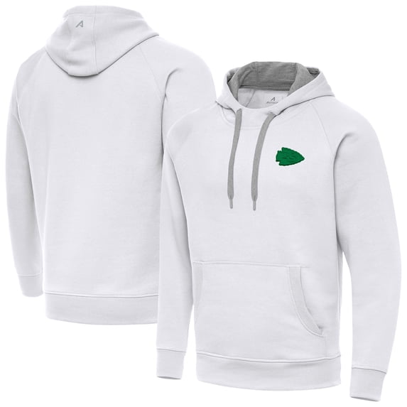 Men's-Antigua White Kansas City Chiefs St. Patrick's Day Victory Pullover Hoodie