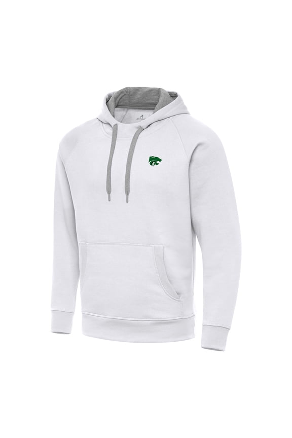 Men's-Antigua  White Kansas State Wildcats St. Patrick's Day Fleece Raglan Victory Pullover Hoodie