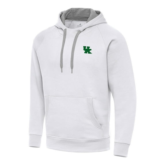 Men's-Antigua White Kentucky Wildcats St. Patrick's Day Fleece Raglan Victory Pullover Hoodie