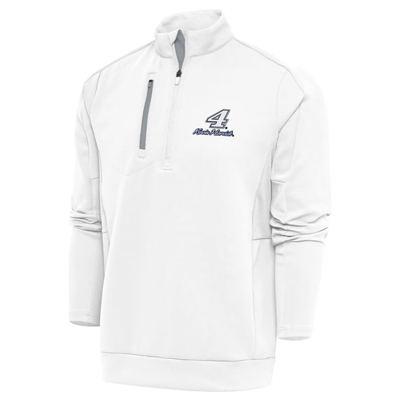 Men's Antigua White Kevin Harvick Generation Quarter-Zip Pullover Top