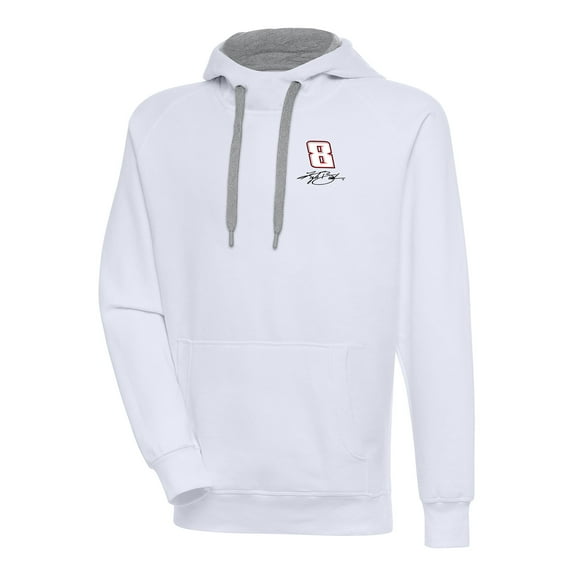 Men's Antigua White Kyle Busch Victory Pullover Hoodie