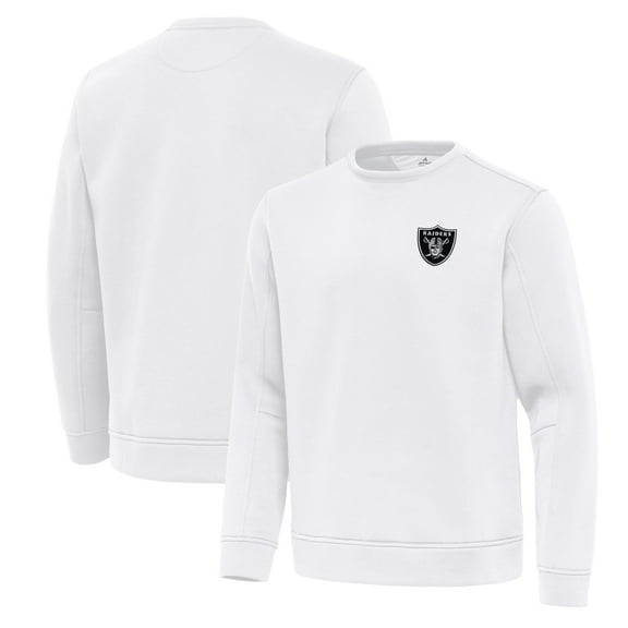 Men's Antigua White Las Vegas Raiders Relevant Lightweight Pullover Sweatshirt