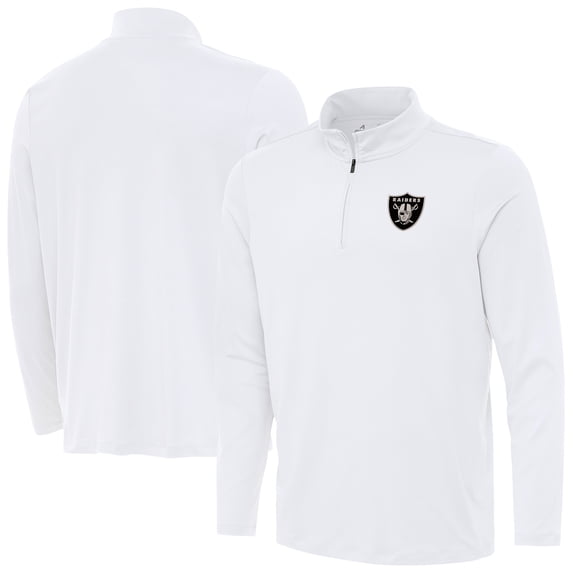 Men's Antigua White Las Vegas Raiders Reprocess Quarter-Zip Top
