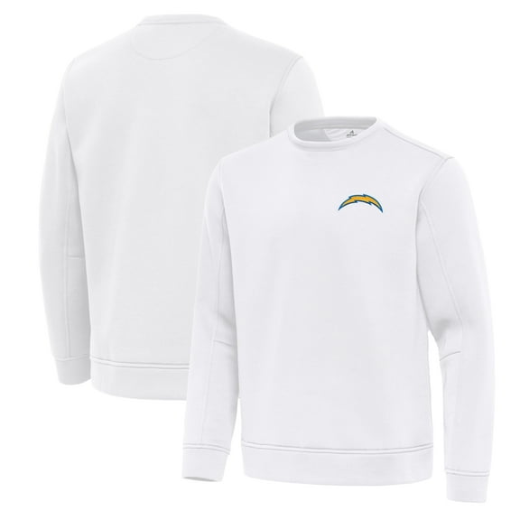 Men's Antigua White Los Angeles Chargers Relevant Lightweight Pullover Sweatshirt