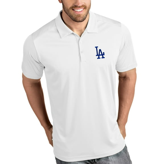 Men's Antigua White Los Angeles Dodgers Tribute Polo