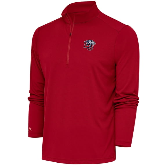 Men's Antigua Red Liberty Flames Tribute Quarter-Zip Top